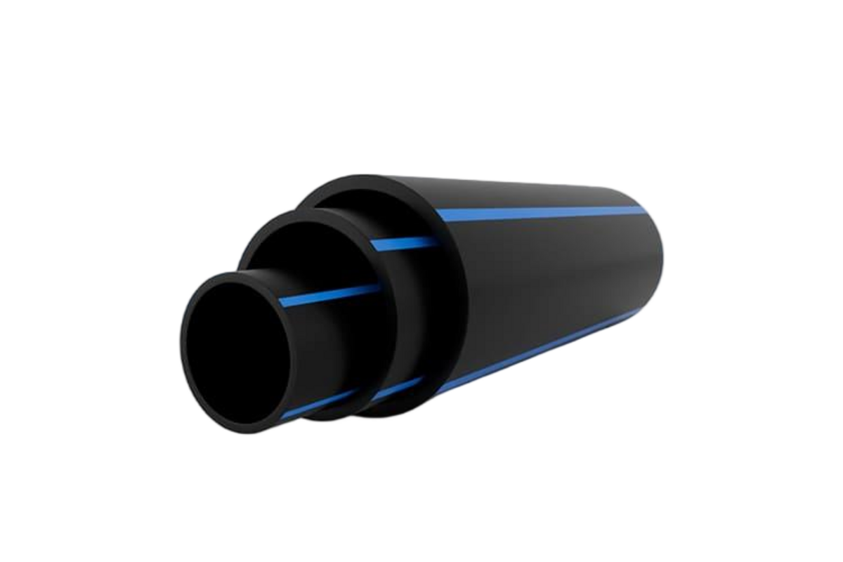 Black HDPE Electrical Conduit with Blue Stripe